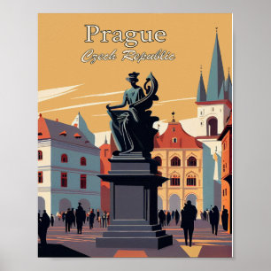 Praga República Checa Poster de arte minimalista