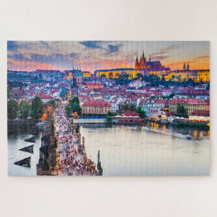 Prague sunset Jigsee Quebra-cabeça - República C