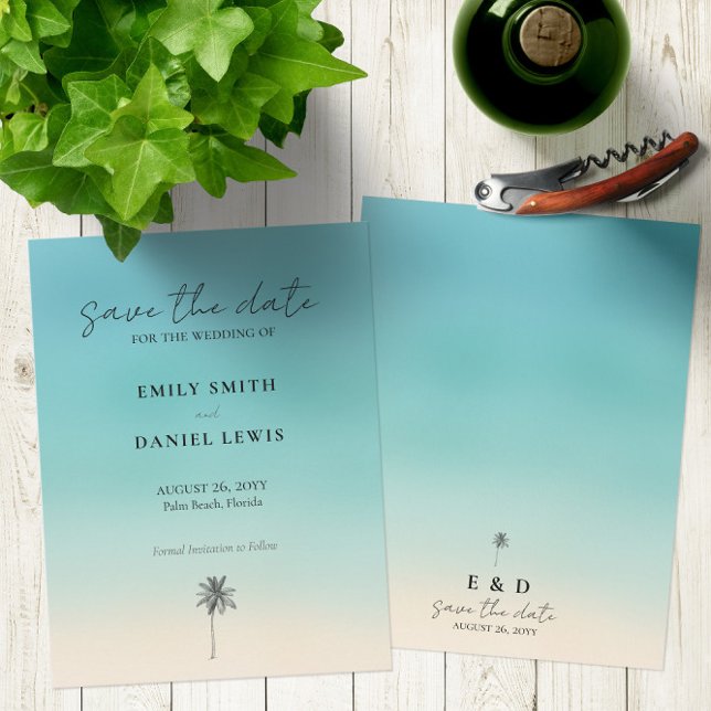 🌊 Praia Amiga Do Orçamento Salve O Cartão De Data (Budget-Friendly🌊 Beach Wedding Save The Date Card
)