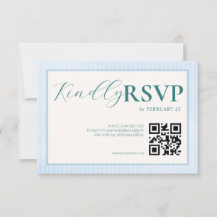 Praia Azul Verão Aquarela QR Casamento RSVP