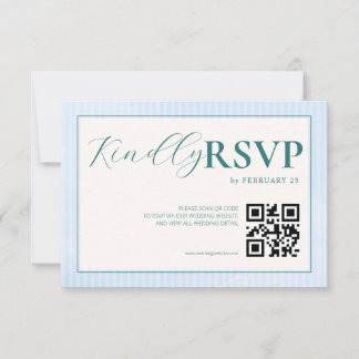 Praia Azul Verão Aquarela QR Casamento RSVP