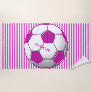 Praia Bola de Futebol Stripes Design Beach Toalha