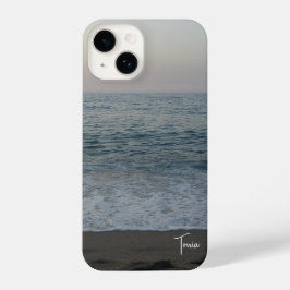 praia calma frontal com n personalizado tipográfic