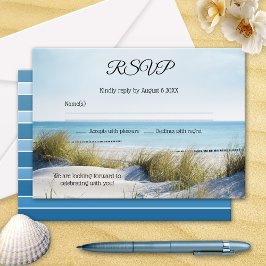 Praia com Convite RSVP de Casamento de Dunes