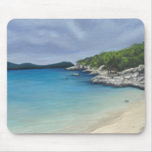 Praia com nuvens de tempestade Mousepad