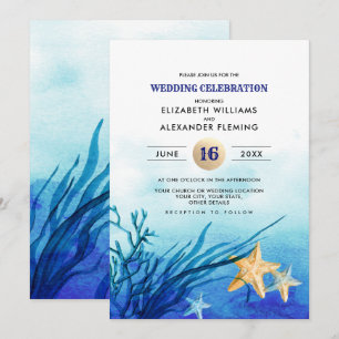 Praia Convites para Casamento de Starfish Waterco