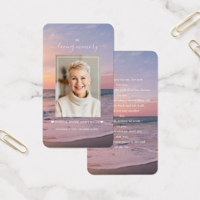 Praia Costeira Oceano Sunset Foto Funeral Oração F (Escritótio)