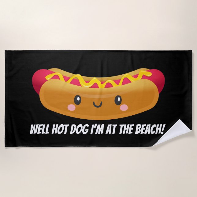Praia Cute Beach comemorando toalha de cachorro quente (Frente)