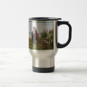 Praia da caneca de viagem do cavalo