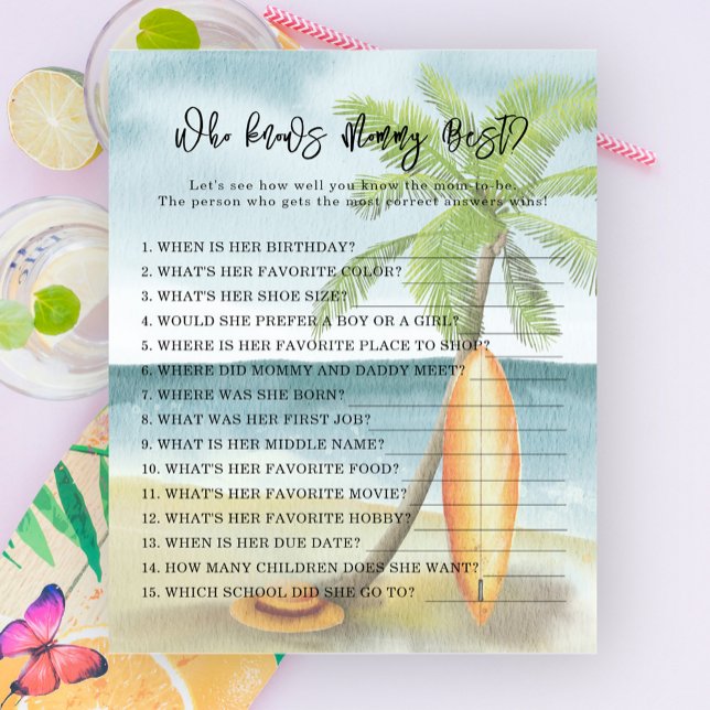 Praia de aquarela - Quem conhece melhor a mamãe (Criador carregado)