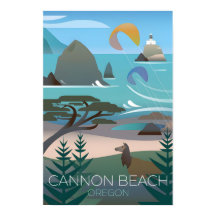 Praia de Cannon, Oregon Impressão