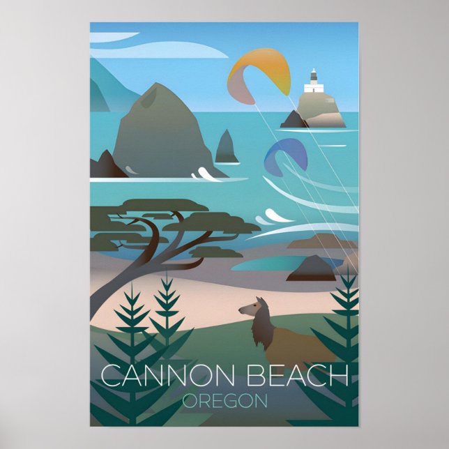 Praia de Cannon, Oregon Impressão (Frente)