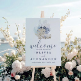Praia de conchas azul casamento bem-vindo