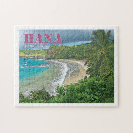 Praia de Hamoa, quebra-cabeça do impressão do