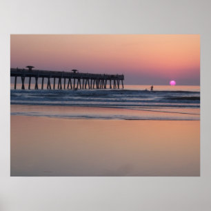 Praia de Jacksonville, poster do nascer do sol de