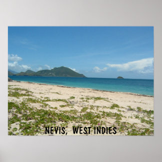 Praia de Lover, Nevis Poster