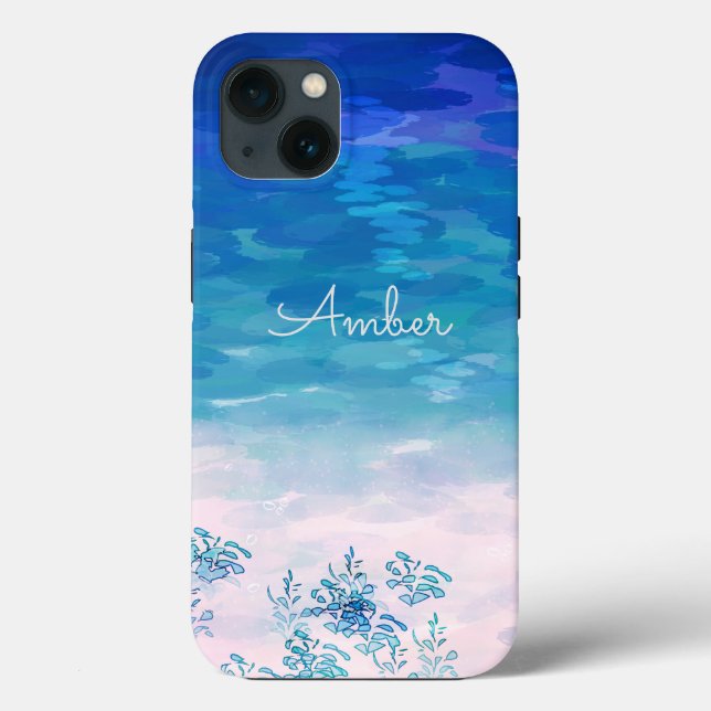Praia do Oceano Azul Personalizada (Verso)