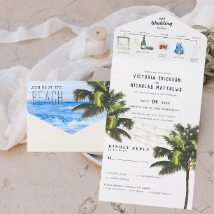 Praia do Oceano Tropical   Casamento Ilustrado