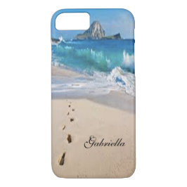 Praia e capa de telefone personalizadas da cena do