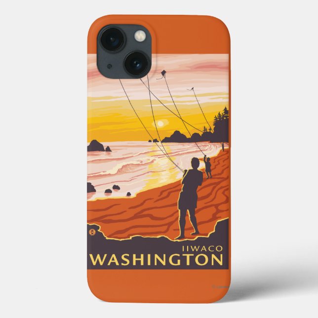 Praia e pipas - Ilwaco, Washington (Verso)