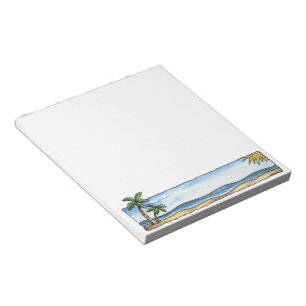 Praia ensolarada - bloco de notas