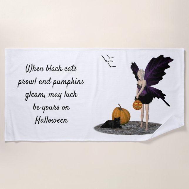 Praia Fada De Halloween Com Toalha Pumpkins Beach (Frente)