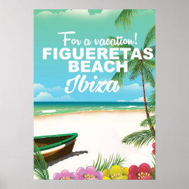 Praia Figueretas Ibiza poster de praia
