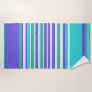 Praia Greens de Verão em Roxo, Verdes, Toalha Teal Beac