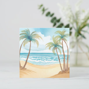 Praia Havaiana   Cartão Tropical de Palmeira