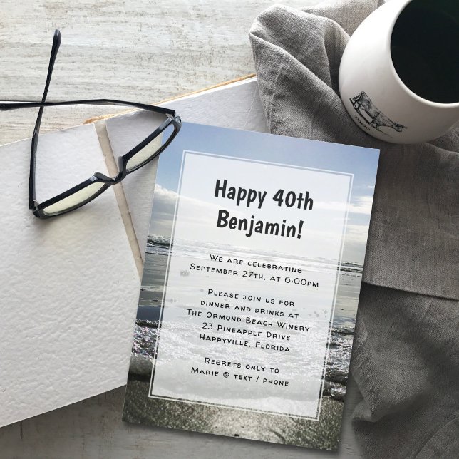 Praia Infundo Seu Convite de aniversário (Criador carregado)