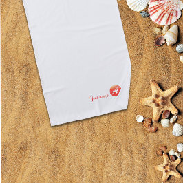 Praia Letra ondulada de coral monograma Uma toalha de pr