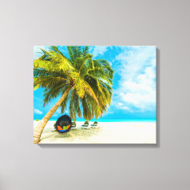 Praia nas Maldivas tela de impressão 1