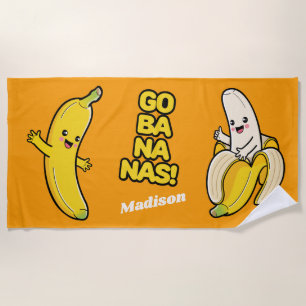 Praia Nome personalizado das bananas frescas toalha de p