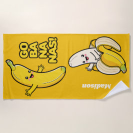 Praia Nome personalizado das bananas frescas toalha de p
