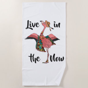 Praia O flamingo de inspiração de Boho "vive toalha no