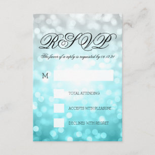 Praia Ombre Bokeh Luzes Elegante Casamento RSVP