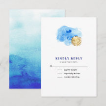 Praia | Placas RSVP de Casamento de Casamento de M