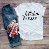 Praia Por Favor Camiseta Divertida Branco Sol Verã