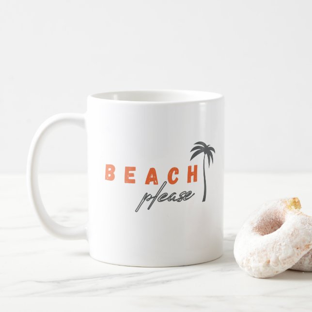 praia, por favor. palmeira. Canecas (Com Donut)