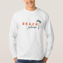 praia, por favor. palmeira. T-Shirt Longa