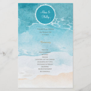 Praia, Programa de Casamento de Fundo de Aquarela