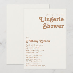 Praia Retrô   Convite para Banho de lingerie de ma