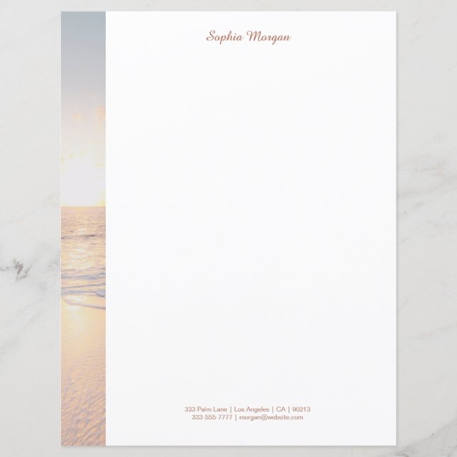 Praia Sunset com Ondas Suaves, Nome/Informações, V (Frente)