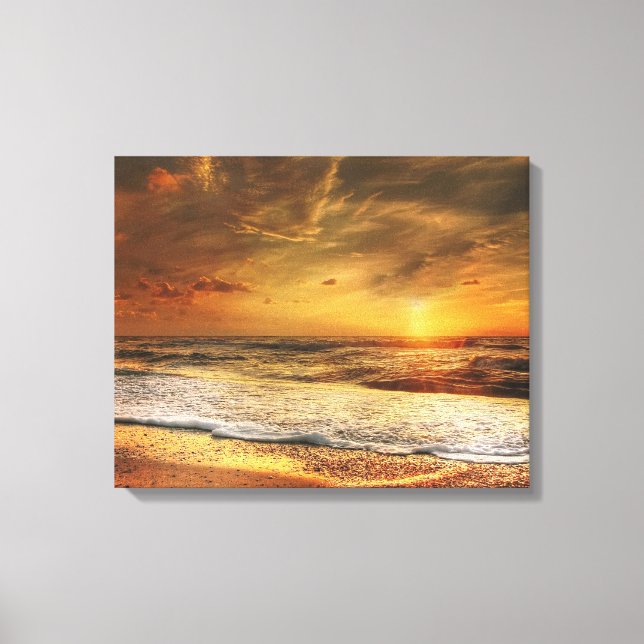 Praia Sunset Sunrise Fotografia Canvas Prin (Frente)
