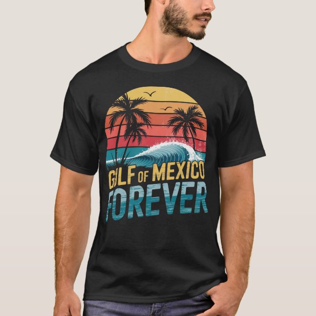 Praia Sunset Tee Golfo do México T-shirt (Frente)