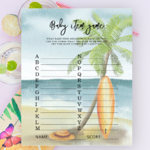 praia surf - Jogo de Item Bebê. Jogo do chá de fra