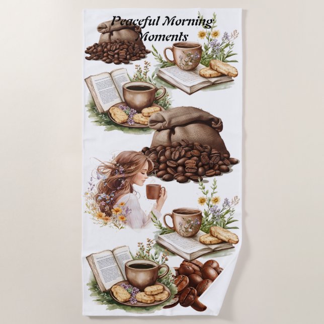 Praia Toalha de Momento da Manhã Pacífica (Frente)