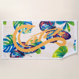 Praia Toalha de praia. Pegue. Borboletas