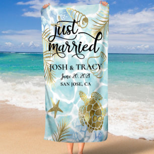 Praia Toalha de praia, recem casados para casamento na p