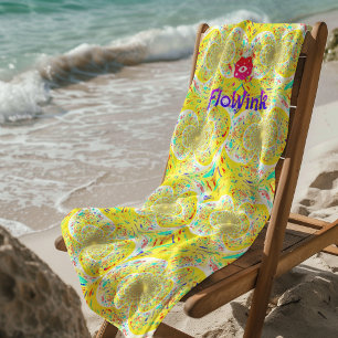 Praia Toalha espiral de Hippie amarela